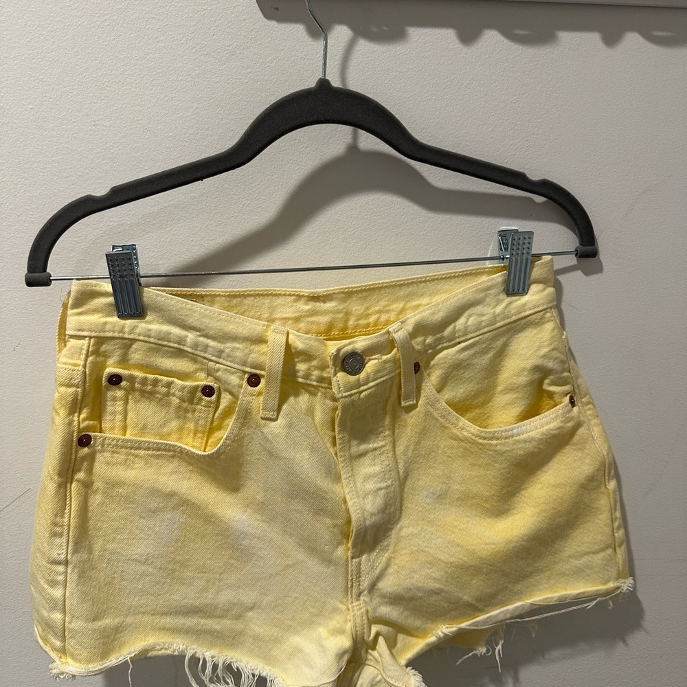 Yellow Denim Women Shorts